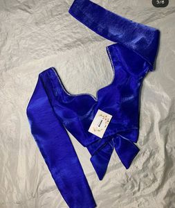 Silk Padded Hook With Knot Full Sleeve Blouse