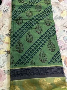Green Printed Saree