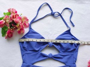 Blue Cutout One Piece Swimsuit