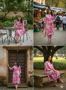 Floral Print Kurta Set
