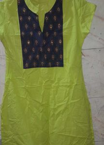 Lime Green Kurti with Embellishments
