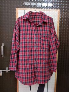 Red & Blue Plaid Flannel Shirt