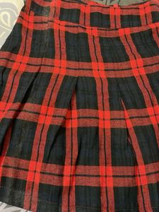 Red Plaid Mini Skirt