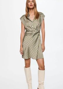 MANGO Green Sustainable Printed Mini Dress
