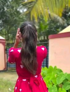 Pink Heart Print Casual Dress