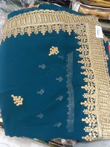 Elegant Teal Saree