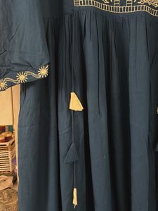 Elegant Teal Embroidered dress