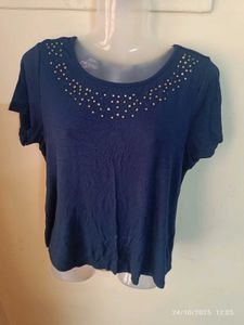 xl Navy Embellished Top