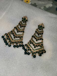 Beautiful Green Colour Long Earrings