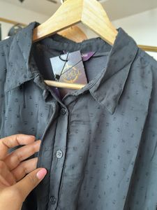 Elegant Black Button-Up Top