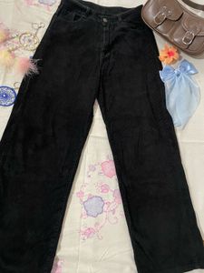 Black Corduroy Baggy Jeans ★
