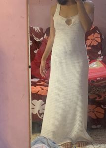 White Knit Maxi Dress