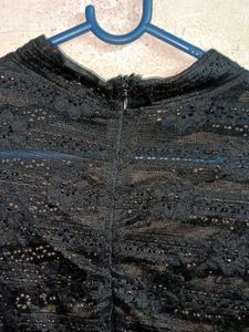 Trendy See-through Fashion Lace Top Sheer Black 🖤