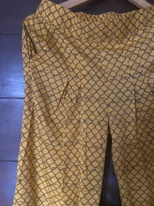 Aurelia Women Mustard Yellow Pleated Plazzo(M)