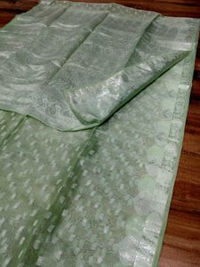 Mint Green Organza saree