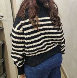 Striped Knit Winter Top - Free Size