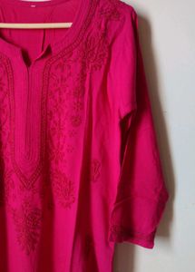 Rose Pink Chikankari Kurti 🌹