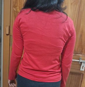 Red Long Sleeve Top