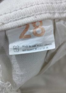 Off White Slim Fit Jeans -28 Size