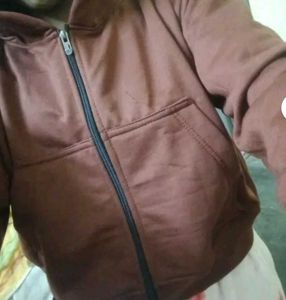 Brown Zip-Up Hoodie