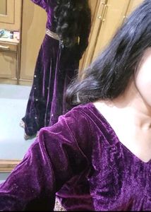 wine Purple Velvet Lehenga Choli