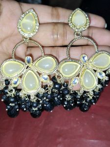 Elegant Black Beaded Earrings