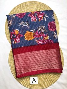 Floral Print Saree Dola Silk