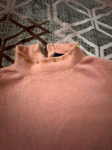 Peach Short Sleeve Strechable Warm Top