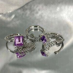 Rhinestone Ring Set