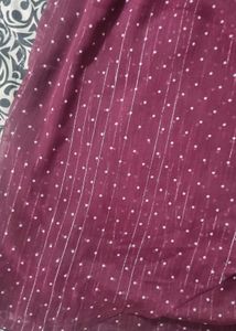 Elegant Burgundy Dotted Wrap Dress