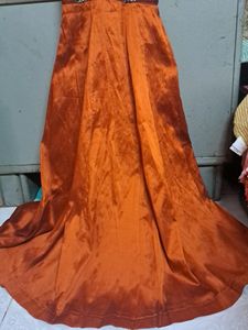 Orange Embellished Party Dress