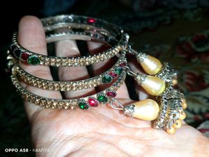 Beautiful Diemond Kada Bangle Bracelet With Latkan