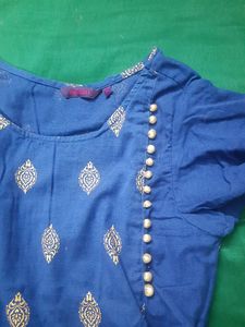 Blue And Golden Kurti
