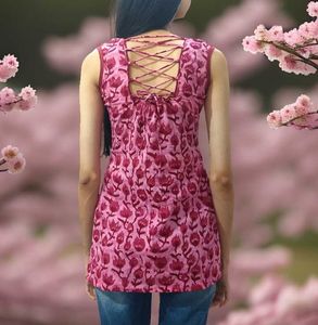 Cotton Short Kurti with Criss-Cross Back Tie