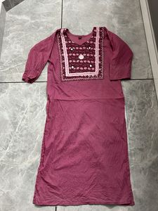 Dusty Rose Embroidered Kurti