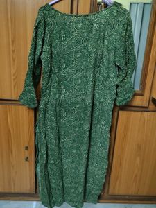 Green Printed Kurta