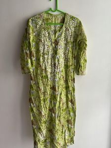 Green Embroidered Kurta