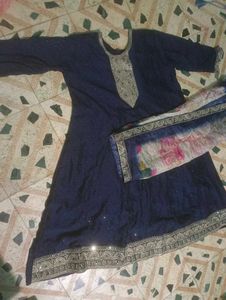 Elegant Navy Blue Kurta Set