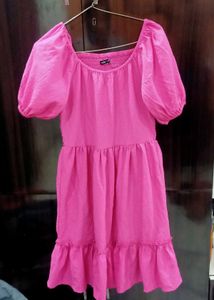 Pink Ruffle Mini summer Dress