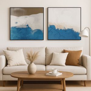 Modern abstract printed paintings on canvas