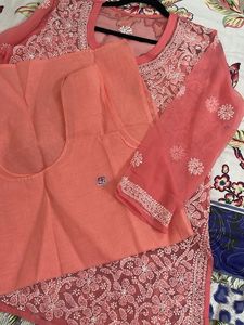 Pinkish Peach Embroidered Kurta
