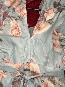 Floral Print Wrap Dress