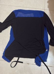 Blue &amp; Black Layered Shrug