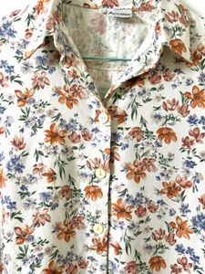 Floral Print Button-Down Top