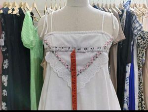 White Lace Trim Layered Dress