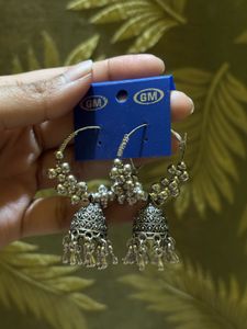 Silver Jhumka Earrings (Set Of 3 Pairs)