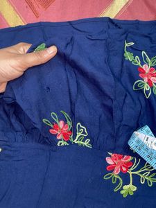Embroidered Tunic With Bell Sleeves