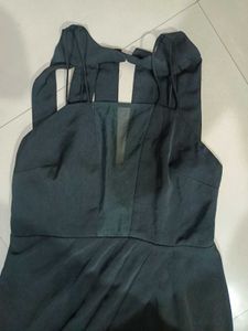Black Sheer-Panel Cocktail Dress
