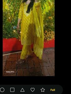 Yellow Kurta With Pant And Dupatta