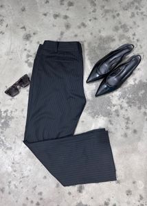 Striped Black Wide Leg Pants